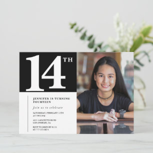 Invitation d'anniversaire 14 ans chic filles photo