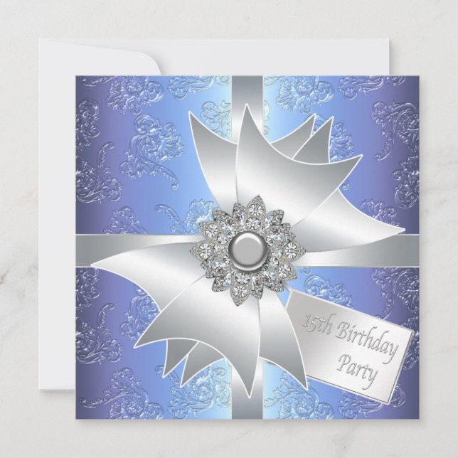 Invitation d'anniversaire 15 ans Purple Blue (Devant)