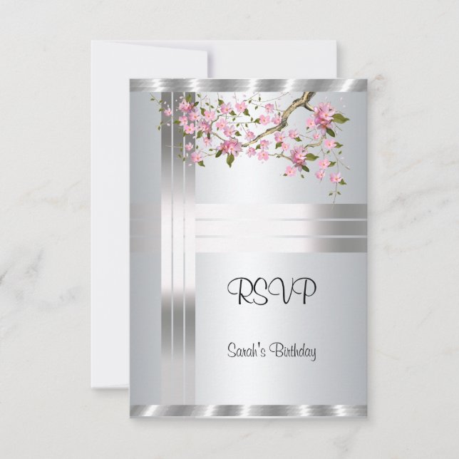 Invitation d'anniversaire 16 ans doux RSVP (Devant)