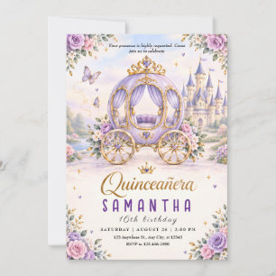 Invitation d'anniversaire 16 ans Quinceañera Viole