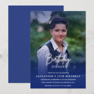 Invitation d'anniversaire 17 ans Photo de dîner ho