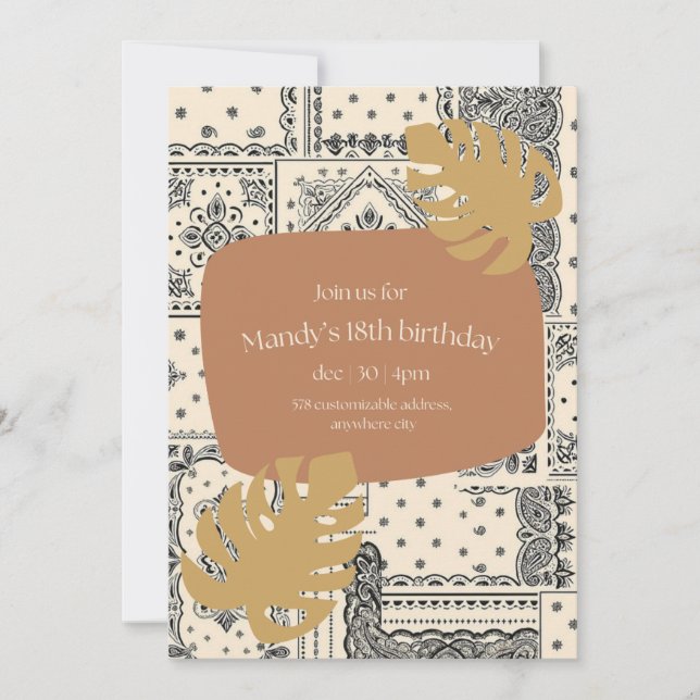 Invitation d'anniversaire 18 ans (Devant)
