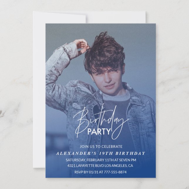 Invitation d'anniversaire 19 ans Fête d'anniversai (Devant)