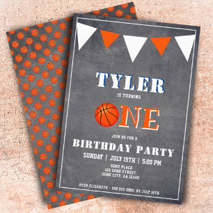 Invitation d'anniversaire 1 an Basketball Tableau