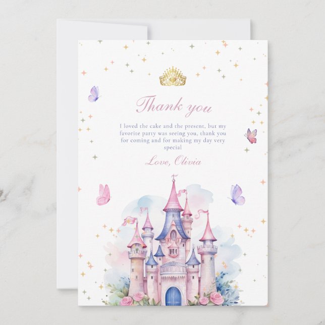 Invitation d'anniversaire 1 an fille château princ (Devant)