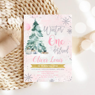 Invitation d'anniversaire 1 an Fille de ONEderland