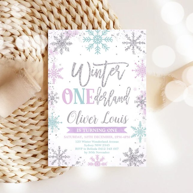 Invitation d'anniversaire 1 an Fille de ONEderland (Créateur téléchargé)