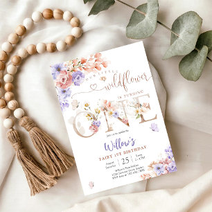 Invitation d'anniversaire 1 an Floral Fairy