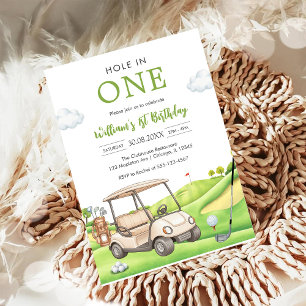 Invitation d'anniversaire 1 an garçon golf Par-tee