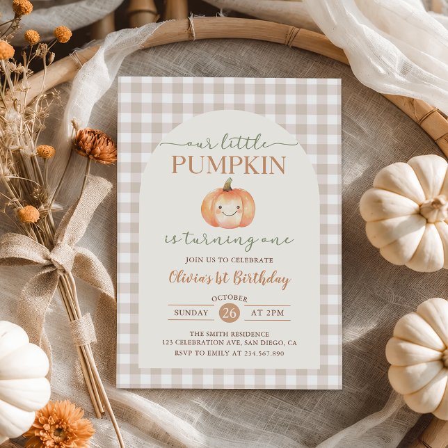 Invitation d'anniversaire 1 an Little Pumpkin auto (Créateur téléchargé)
