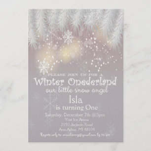 Invitation d'anniversaire 1 an Winter Wonderland