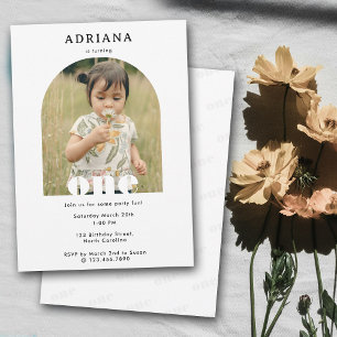 Invitation d'anniversaire 1er Un Photo Boy Girl