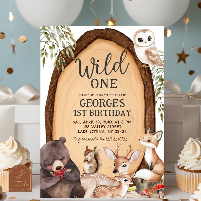Invitation d'anniversaire 1ère année Animal de la  (Créateur téléchargé)