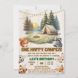 Invitation d'anniversaire 1ère année Camping Anima