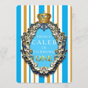 Invitation d'anniversaire 1ère année Couronne Or R