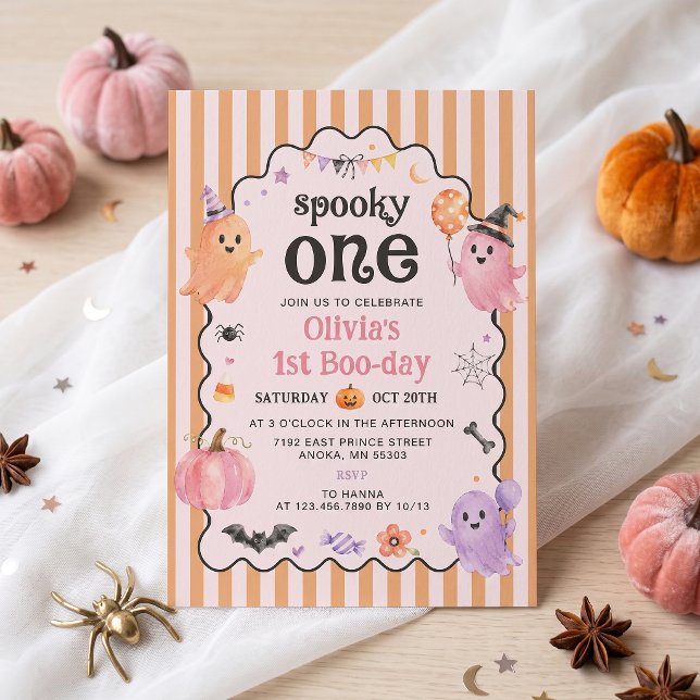 Invitation d'anniversaire 1ère année Fantôme Migno (Créateur téléchargé)