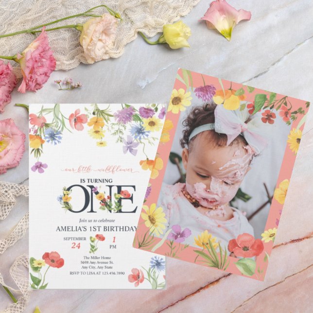 Invitation d'anniversaire 1ère année Fille | Invit (Créateur téléchargé)
