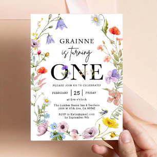 Invitation d'anniversaire 1ère année Fille Thème F