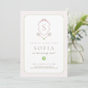 Invitation d'anniversaire 1ère année Pink Preppy T