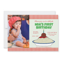 Invitation d'anniversaire 1ère année Spaghetti & B