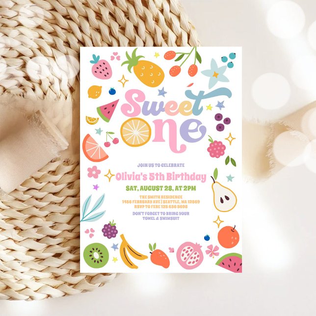 Invitation d'anniversaire 1ère année Sweet One Sum (Créateur téléchargé)