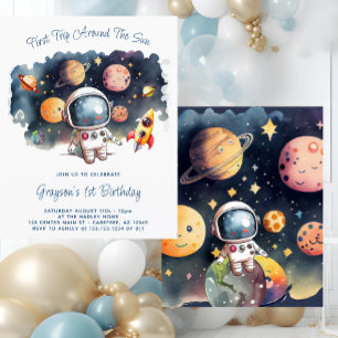 Invitation d'anniversaire 1ère Budget Planètes de