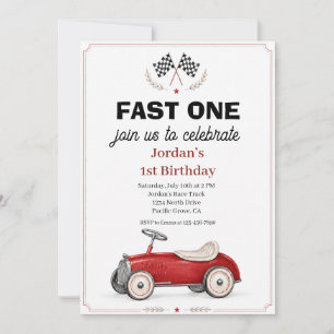 Invitation d'anniversaire 1ère pour une voiture de