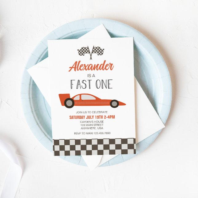 Invitation d'anniversaire 1ère pour une voiture de (Créateur téléchargé)