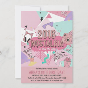 Invitation d'anniversaire 2016 Nostalgia Glow-Up