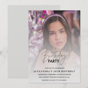 Invitation d'anniversaire 20 ans Fête d'anniversai