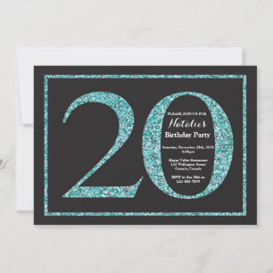 Invitation d'anniversaire 20 ans Tableau Noir Pail