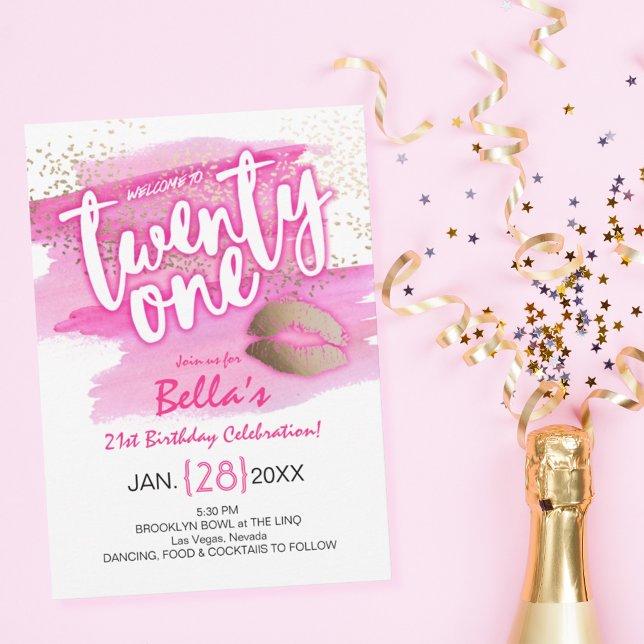 Invitation d'anniversaire 21 ans (Créateur téléchargé)