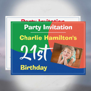 Invitation d'anniversaire 21 ans avec photo