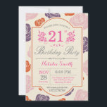 Invitation d'anniversaire 21 ans Floral Roses rose<br><div class="desc">Invitation d'anniversaire 21 ans Floral. Roses roses violet orange. Anniversaire femme,  dame,  fille. 13ème 15ème 16ème 18ème 20ème 21ème 30ème 40ème 50ème 60ème 70ème 80ème 90ème 100ème,  Tous âges. Pour une personnalisation plus poussée,  veuillez cliquer sur le bouton "Personnaliser" et utiliser notre outil de conception pour modifier ce modèle.</div>