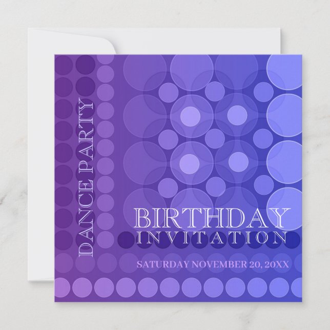 Invitation d'anniversaire 21 ans motif points funk (Devant)
