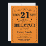 Invitation d'anniversaire 21 ans Noir et Orange<br><div class="desc">Invitation d'anniversaire 21 ans Noir et Orange Typographie. Fond violet lilas lavande noir et orange. Anniversaire adulte. Anniversaire homme ou femme. Invitation d'anniversaire pour enfants, garçon ou fille, ado. 13ème 15ème 16ème 18ème 20ème 21ème 30ème 40ème 50ème 60ème 70ème 80ème 90ème 100ème. Tout âge. Pour une personnalisation plus poussée, veuillez...</div>