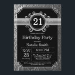 Invitation d'anniversaire 21 ans paillettes noires<br><div class="desc">Invitation d'anniversaire 21 ans avec fond de paillettes noires et argentées. Anniversaire adulte. Anniversaire homme ou femme. Invitation d'anniversaire pour garçon ou fille, ado ou adulte. 13 ans, 15 ans, 16 ans, 18 ans, 20 ans, 21 ans, 30 ans, 40 ans, 50 ans, 60 ans, 70 ans, 80 ans, 90...</div>