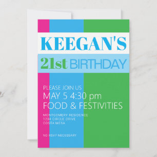 Invitation d'anniversaire 21 ans pour homme