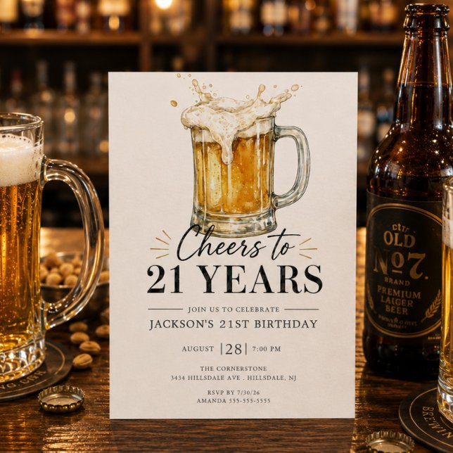 Invitation d'anniversaire 21 ans "Tchin" (Créateur téléchargé)