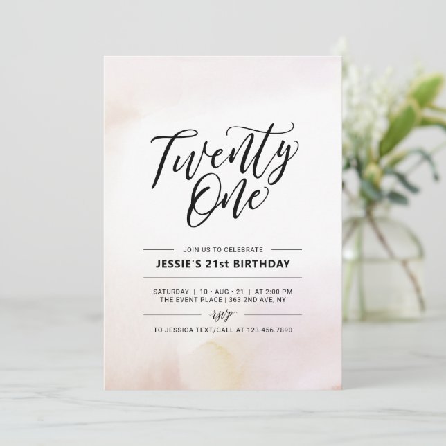 Invitation d'anniversaire 21 ans Twenty One Minima (Debout devant)