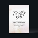 Invitation d'anniversaire 21 ans Twenty One Minima<br><div class="desc">Célébrez votre jour spécial avec cette simple invitation d'anniversaire 30 ans minimaliste. Ce design présente un lettrage stylé "Twenty One" avec un fond à texture de pinceau à l'aquarelle neutre et doux. Plus d'invitations d'anniversaire adultes et de fournitures de fête sont disponibles dans ma boutique BaraBomDesign.</div>