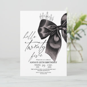 Invitation d'anniversaire 25 ans Black Bow