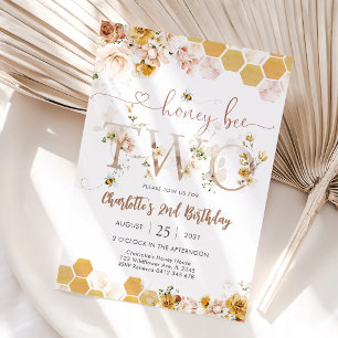 Invitation d'anniversaire 2 ans de Honey Bee