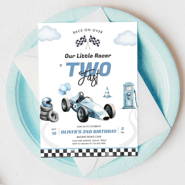 Invitation d'anniversaire 2 ans garçon voiture de  (Créateur téléchargé)