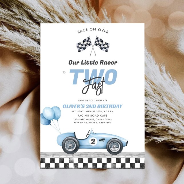 Invitation d'anniversaire 2 ans garçon voiture de  (Créateur téléchargé)