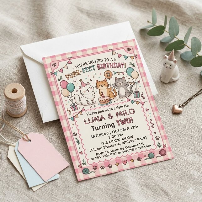 Invitation d'anniversaire 2 ans Parfait pour ronro (Créateur téléchargé)