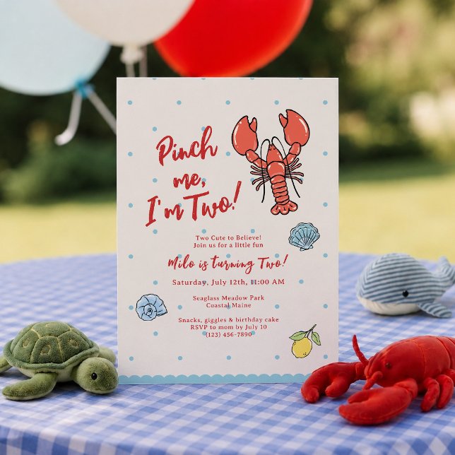 Invitation d'anniversaire 2 ans Pinch Me I'm Two L (Créateur téléchargé)