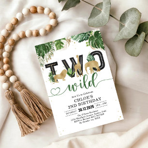 Invitation d'anniversaire 2 ans pour deux animaux 