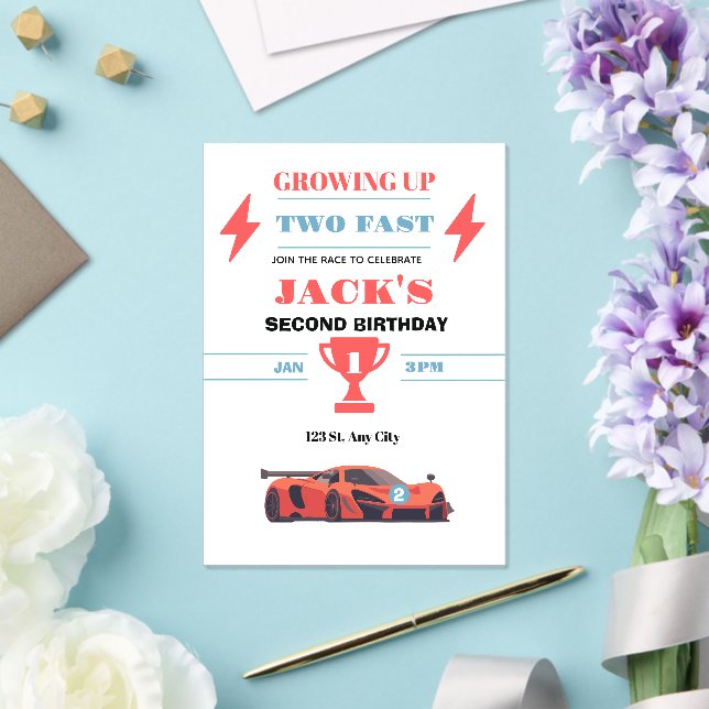 Invitation d'anniversaire 2 ans pour une croissanc (Insitu (Mariage))