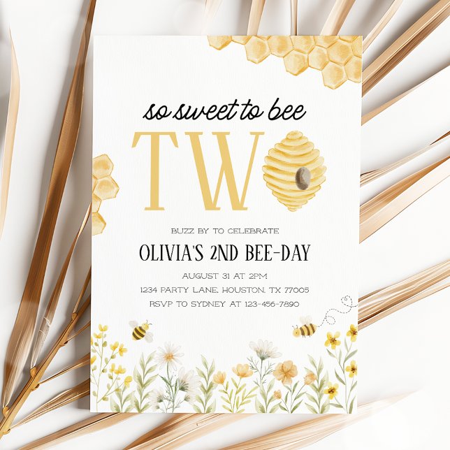 Invitation d'anniversaire 2 ans Sweet to Bee Two B (Créateur téléchargé)